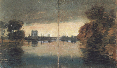 River Scene,Evening effect (mk31)